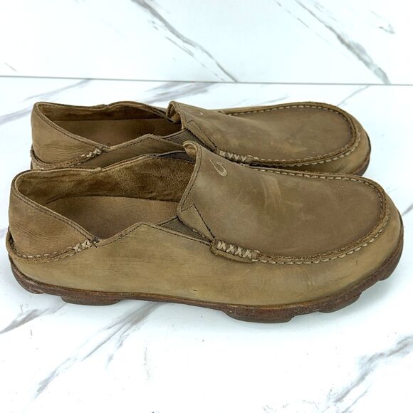 Olukai Moloa Brown Leather Size 10 M EUR 43 Men\'s Slip On Slipper Loafer Shoes main image 8